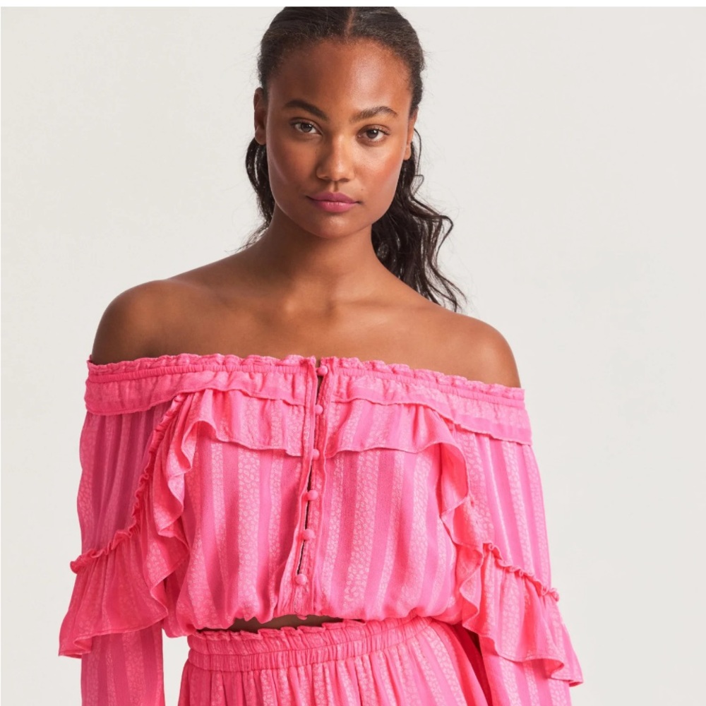 LoveShackFancy Ruffle Popover Top - Picture 2 of 13